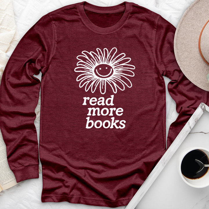 read more books flower long sleeve unisex tee