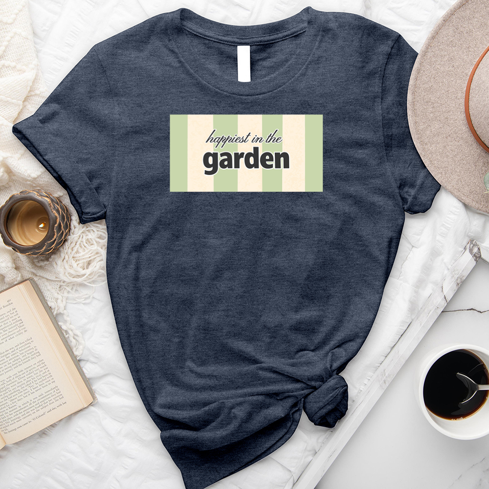 happiest in the garden retro unisex tee