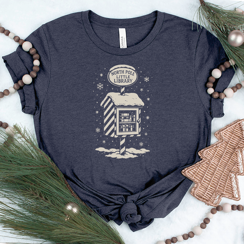 north pole little library unisex tee