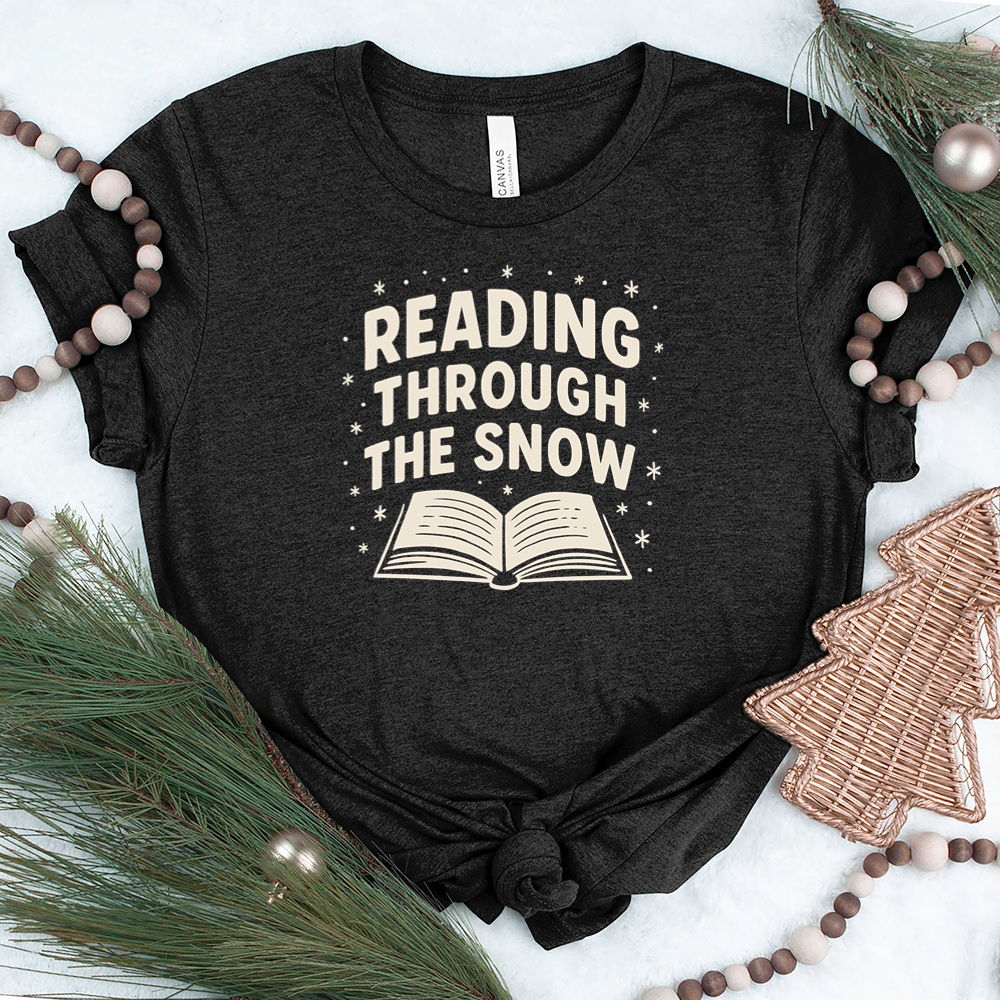 reading through the snow unisex tee