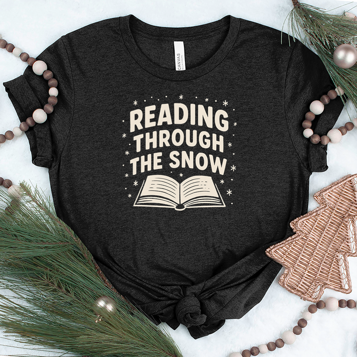 reading through the snow unisex tee