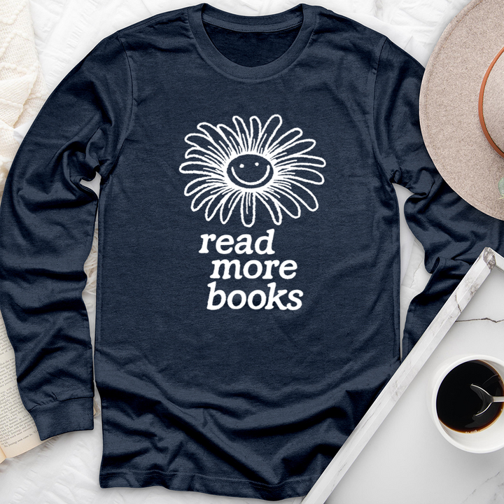 read more books flower long sleeve unisex tee