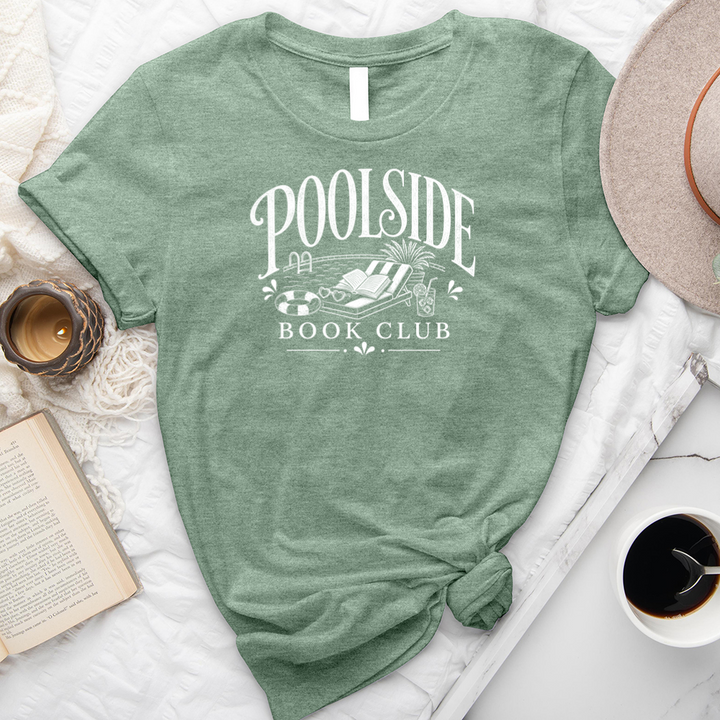 poolside book club white unisex tee