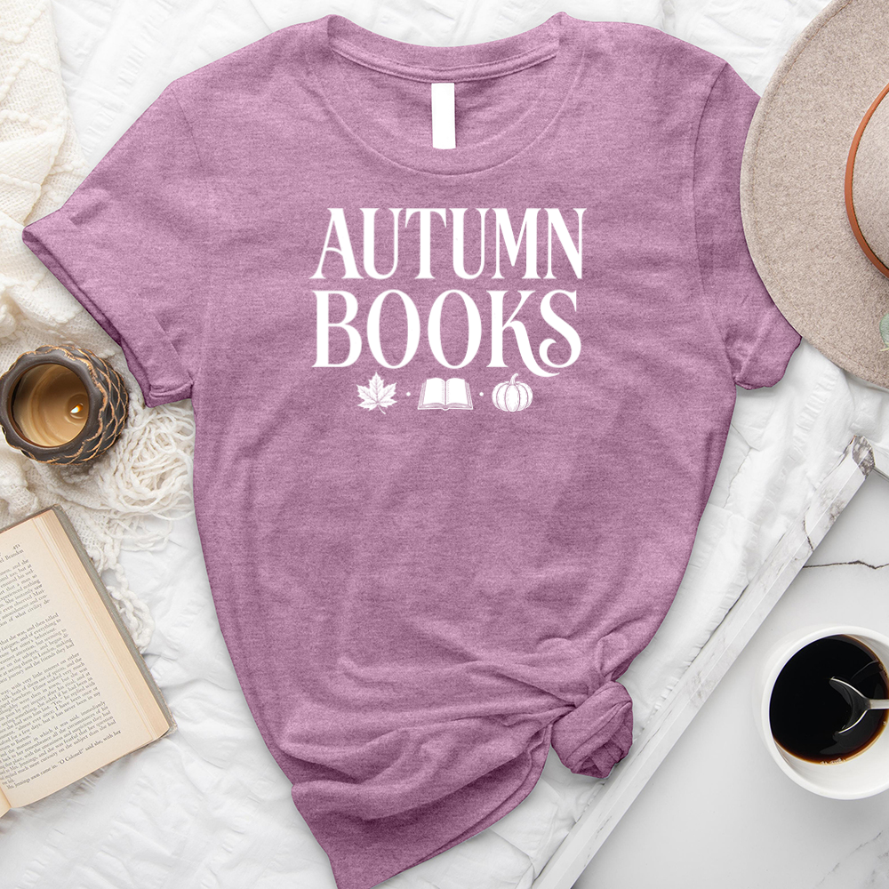 autumn books icons unisex tee