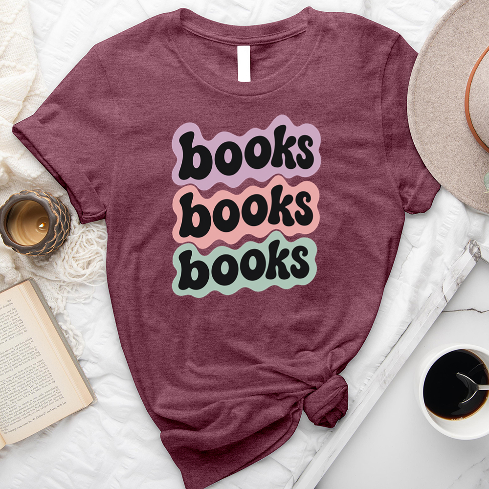 books books books outline unisex tee