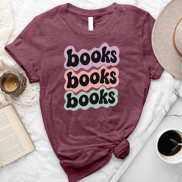 books books books outline unisex tee