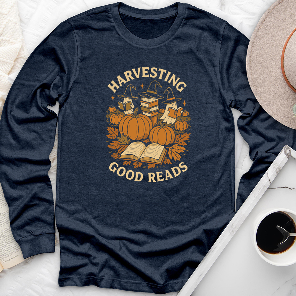 harvesting good reads long sleeve unisex tee