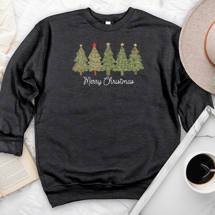 merry christmas trees premium crewneck sweatshirt