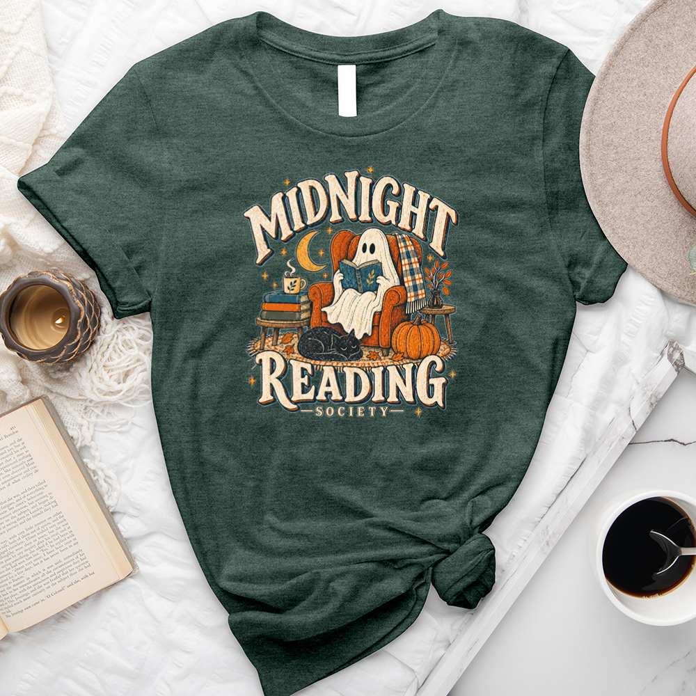 midnight reading society unisex tee
