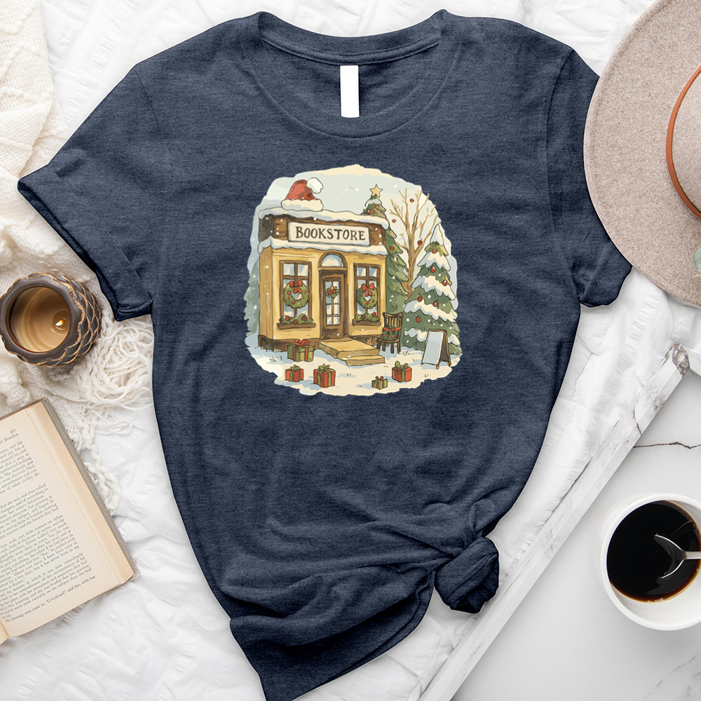 christmas bookstore unisex tee