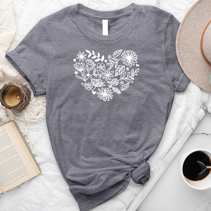 floral heart tee