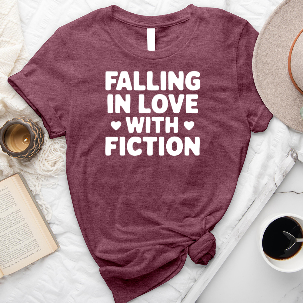 falling in love with fiction unisex tee