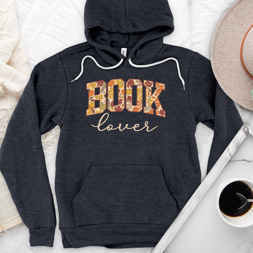 book lover autumn pattern premium hoodie sweatshirt