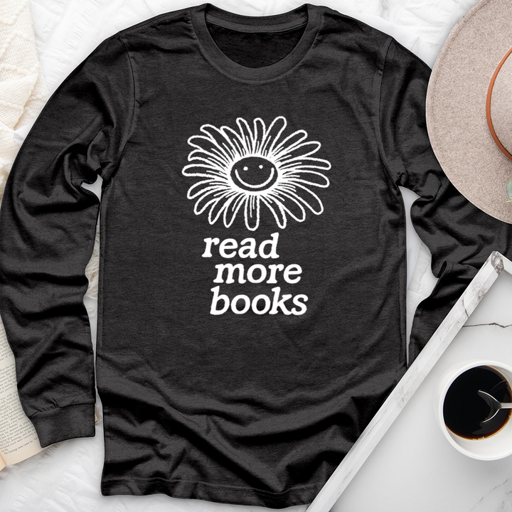 read more books flower long sleeve unisex tee