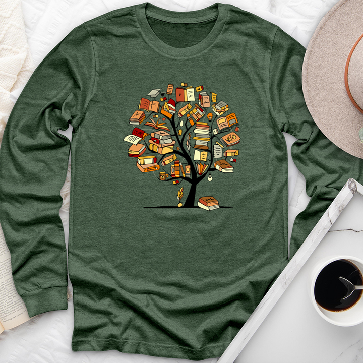 book tree unisex long sleeve tee