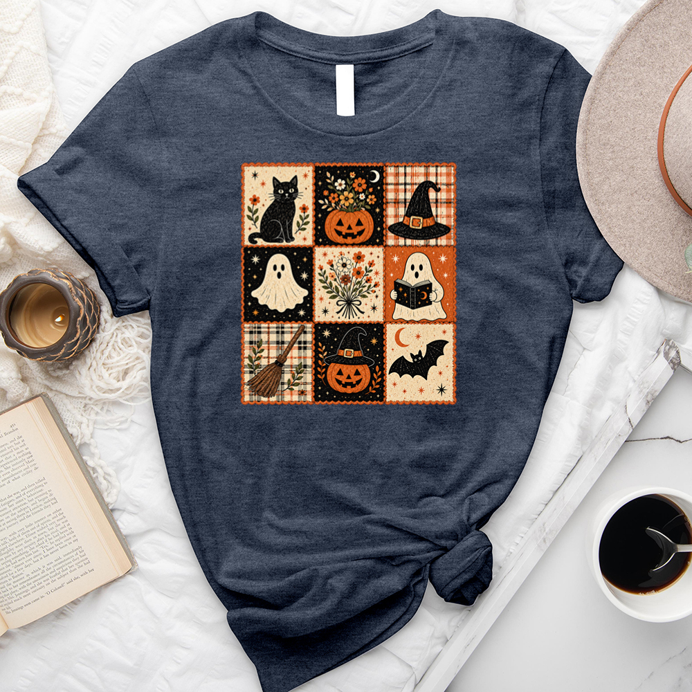 cozy fall grid unisex tee