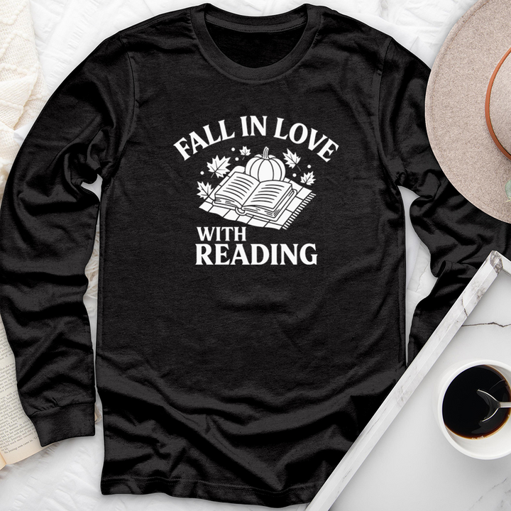 fall in love with reading light long sleeve unisex tee