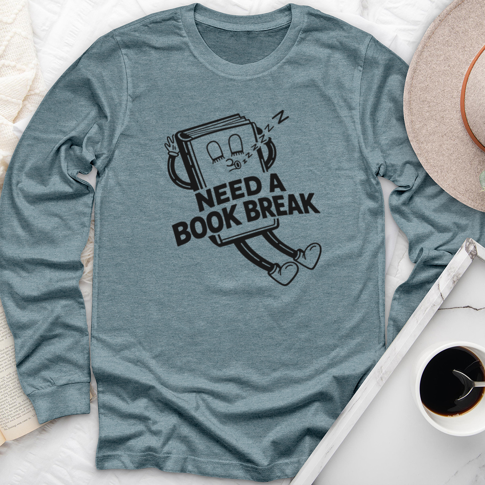 need a book break long sleeve unisex tee