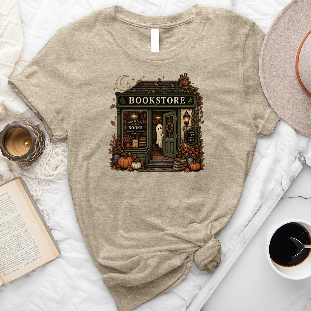 ghost bookstore unisex tee