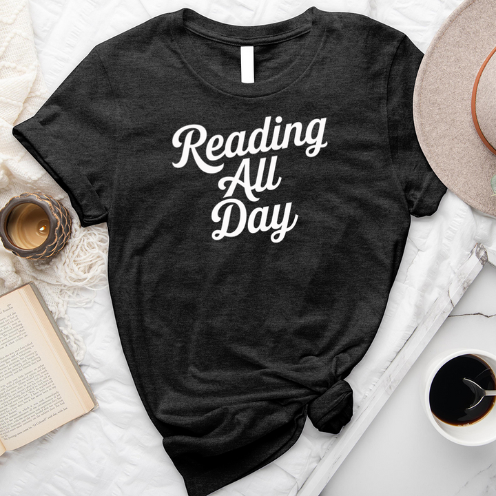 reading all day unisex tee