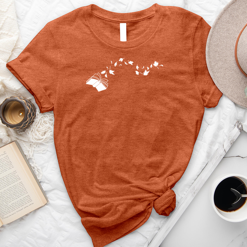 book leaves unisex tee