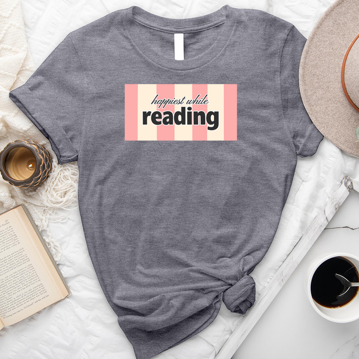 happiest while reading retro unisex tee