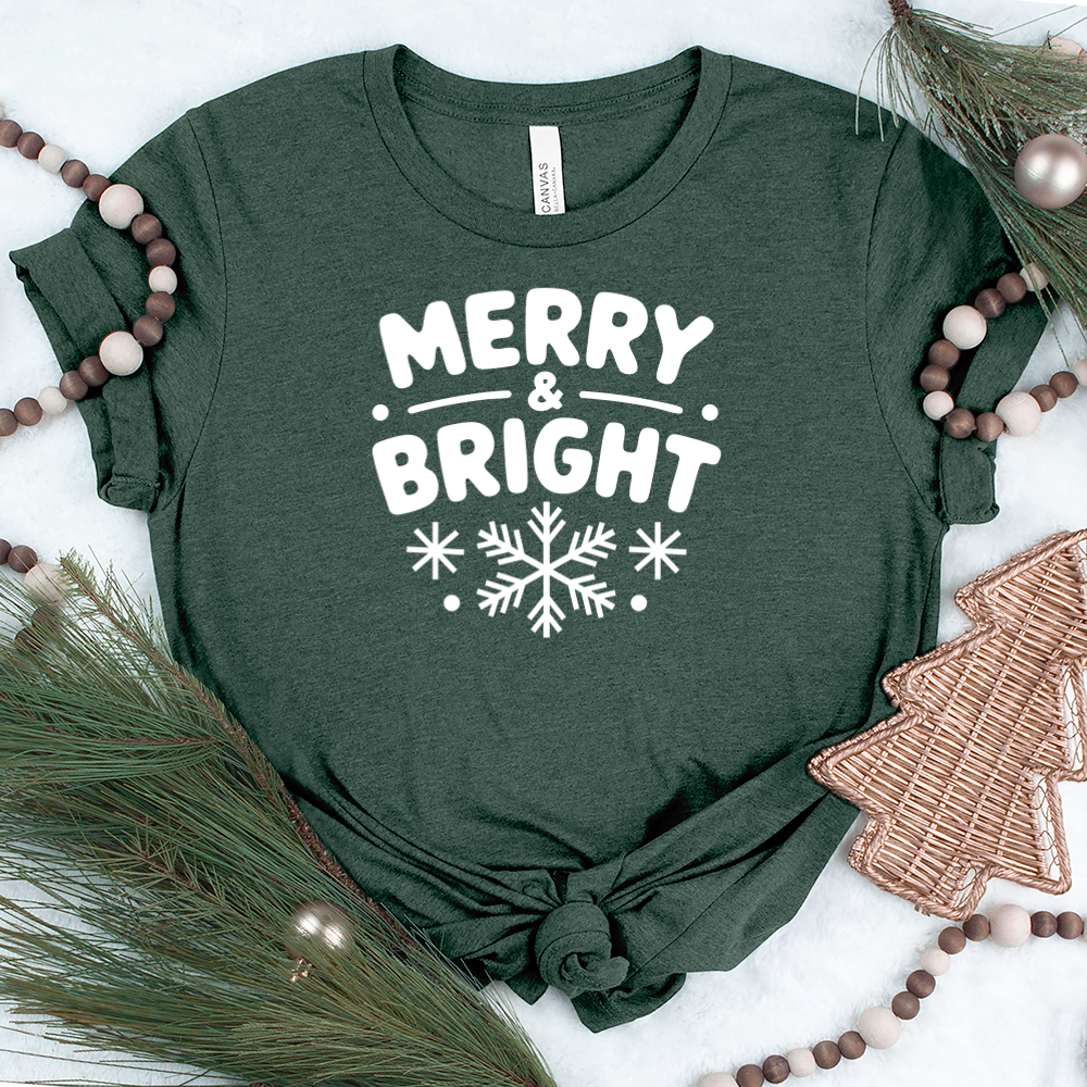 merry and bright flakes unisex tee