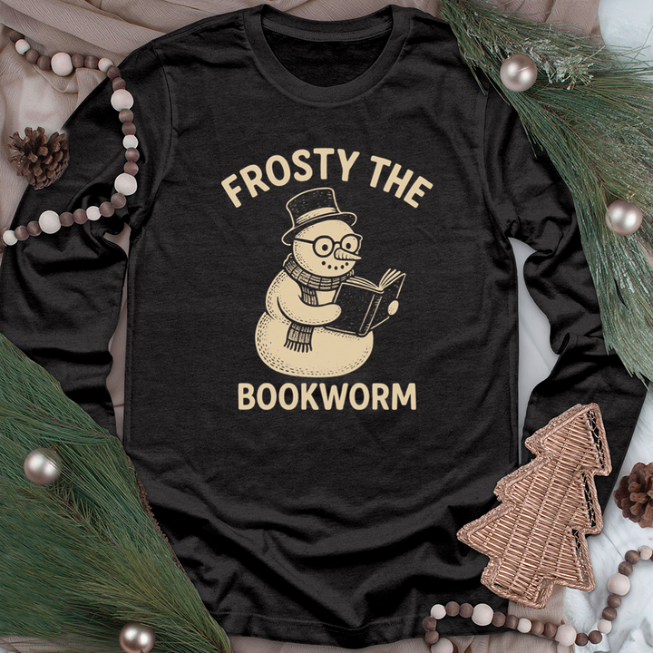 frosty the bookworm long sleeve unisex tee