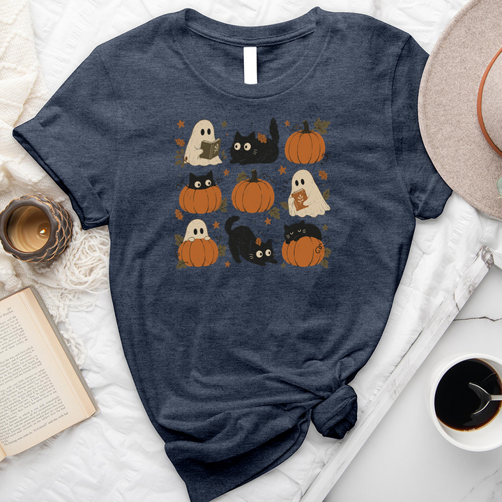 pumpkin cat ghost unisex tee