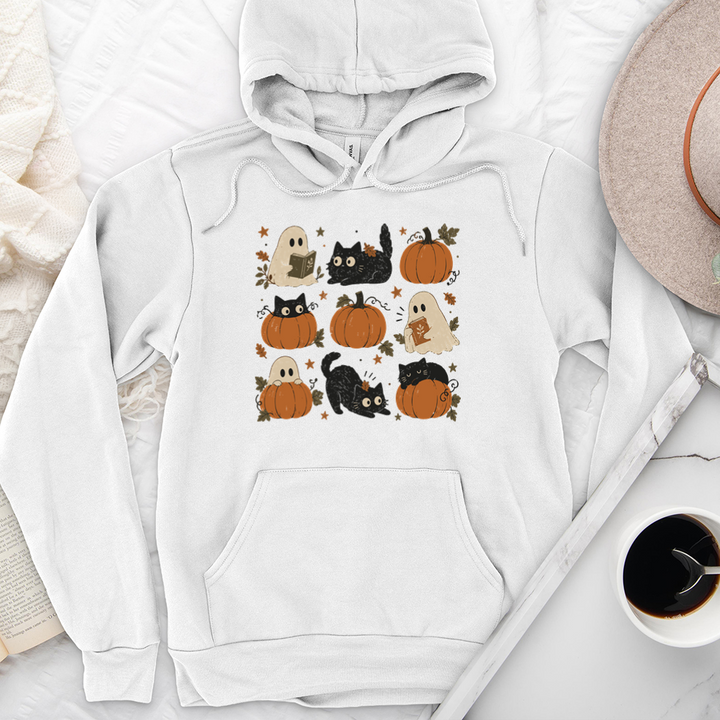 pumpkin cat ghost premium hoodie sweatshirt
