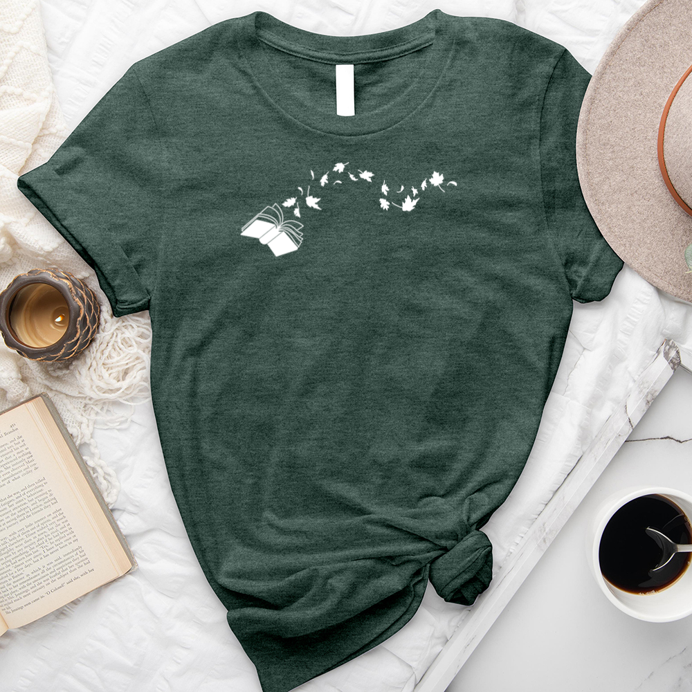 book leaves unisex tee