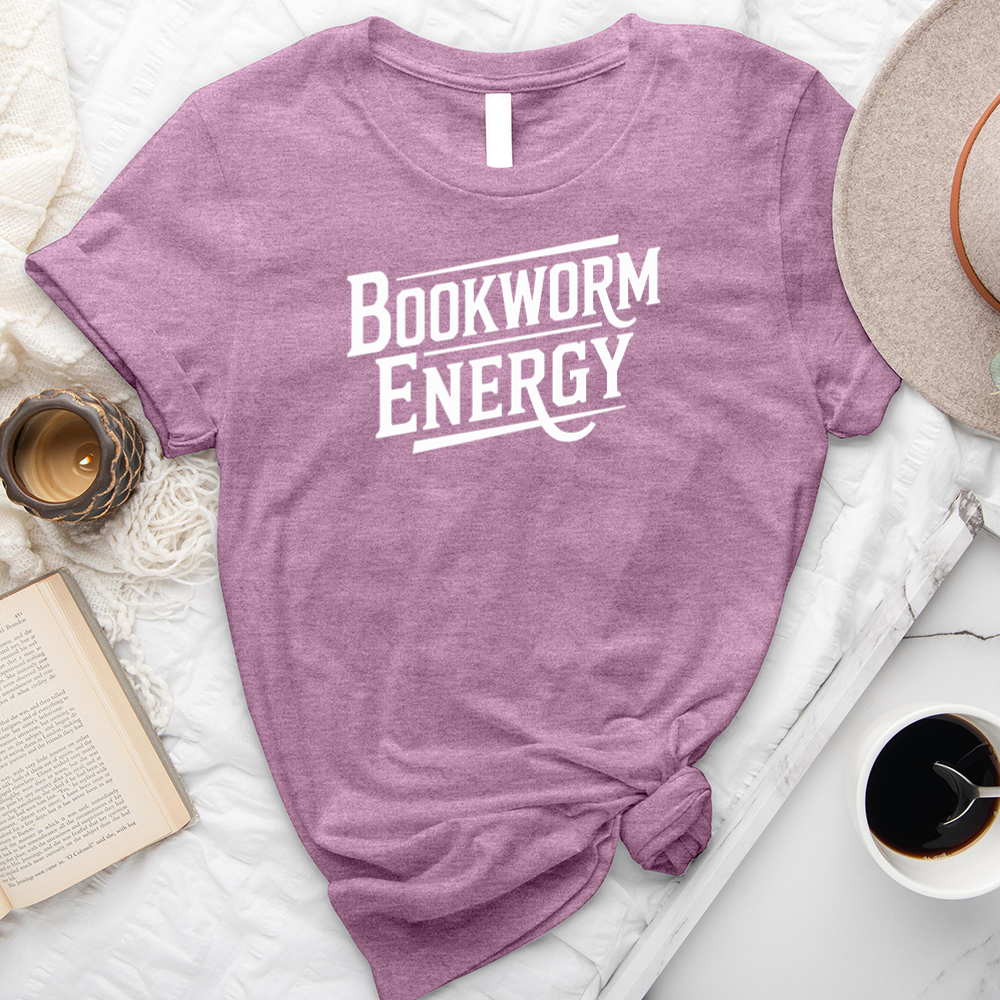 bookworm energy text unisex tee