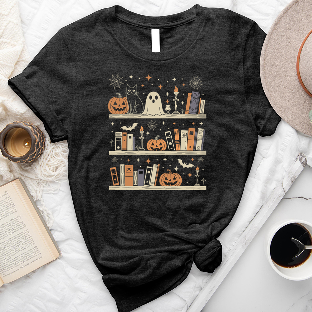 autumn bookshelf unisex tee