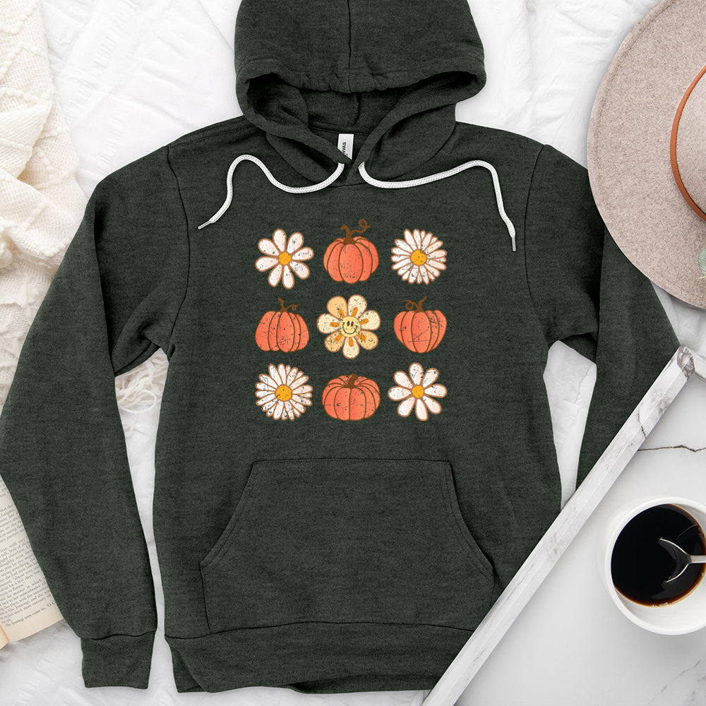 flower pumpkins premium hoodie sweatshirt