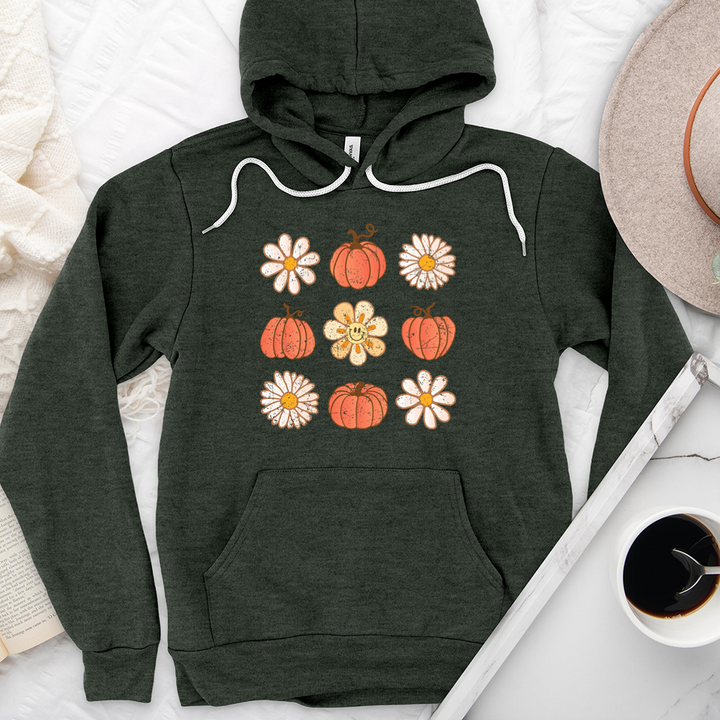 flower pumpkins premium hoodie sweatshirt
