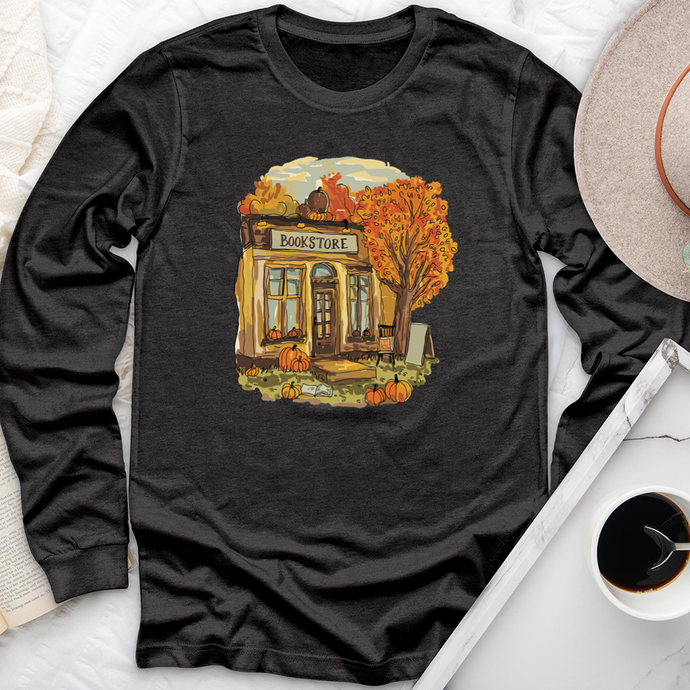 autumn bookstore long sleeve unisex tee