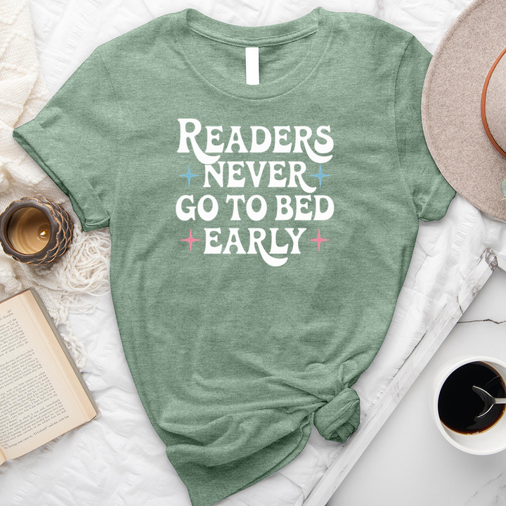 readers never go to bed early unisex tee