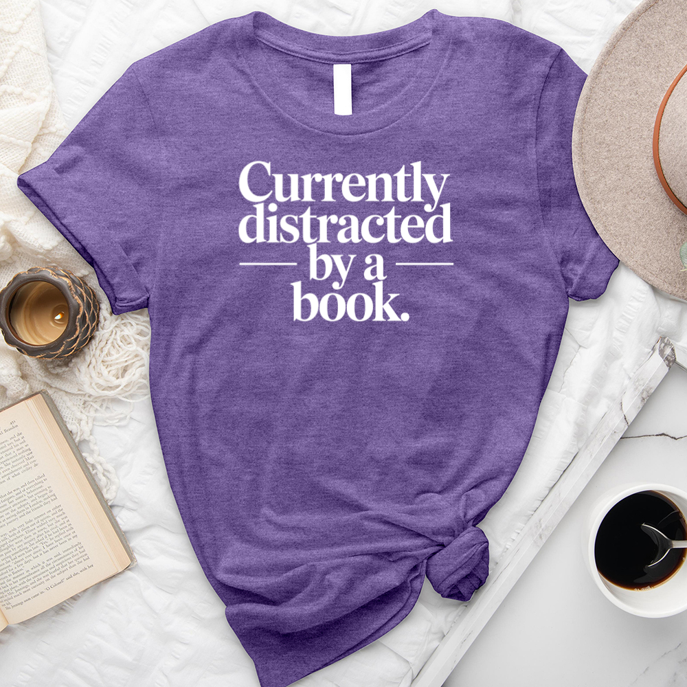 currently distracted by a book unisex tee