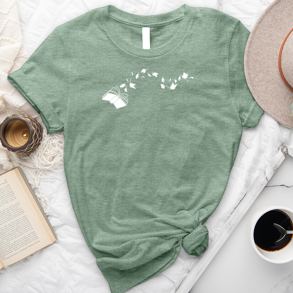 book leaves unisex tee