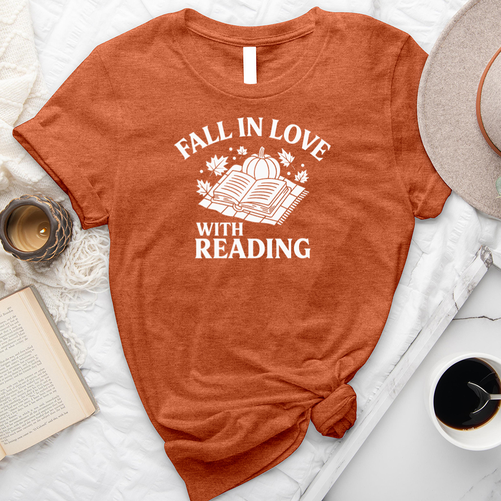 fall in love with reading light unisex tee