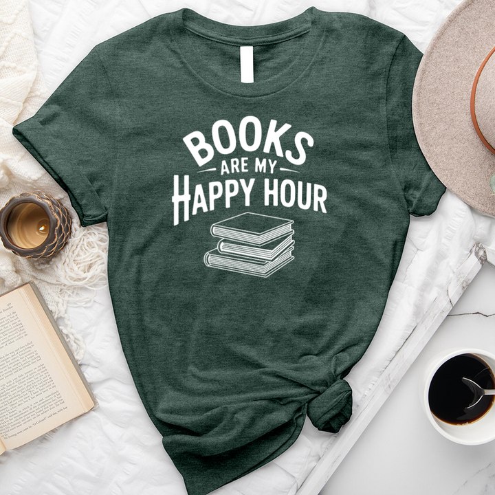 books are my happy hour unisex tee