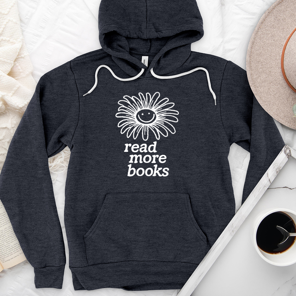 read more books flower premium hoodie sweatshirt
