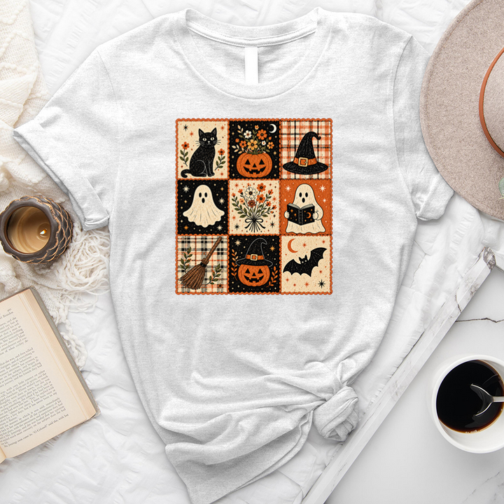 cozy fall grid unisex tee
