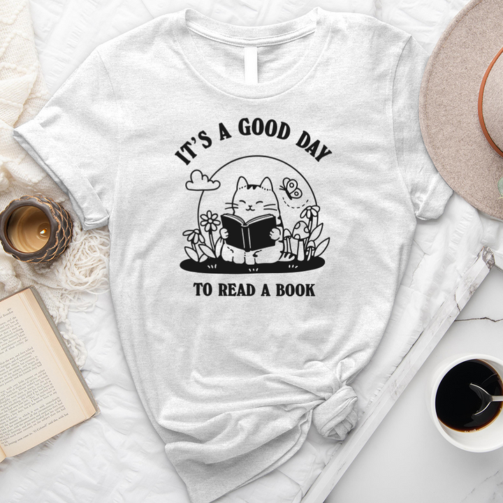 good day to read cat unisex tee