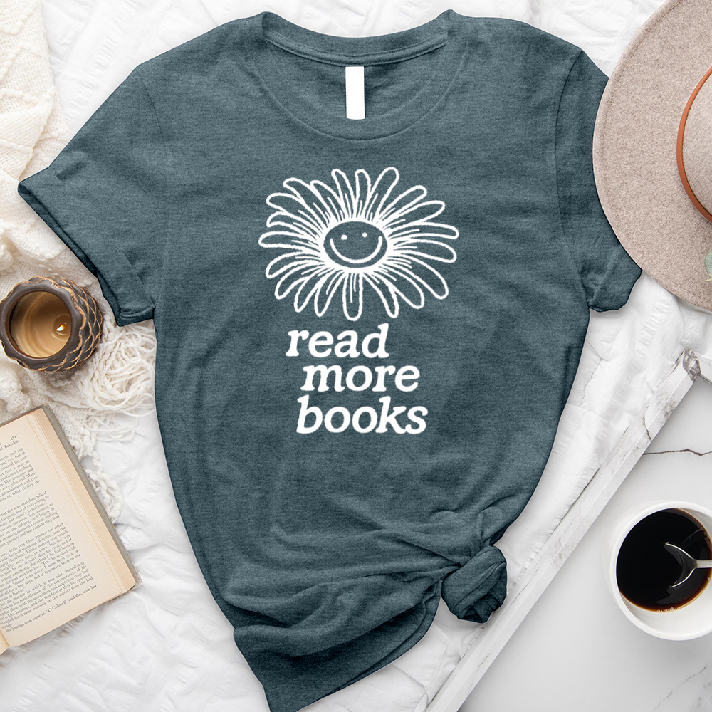 read more books flower unisex tee