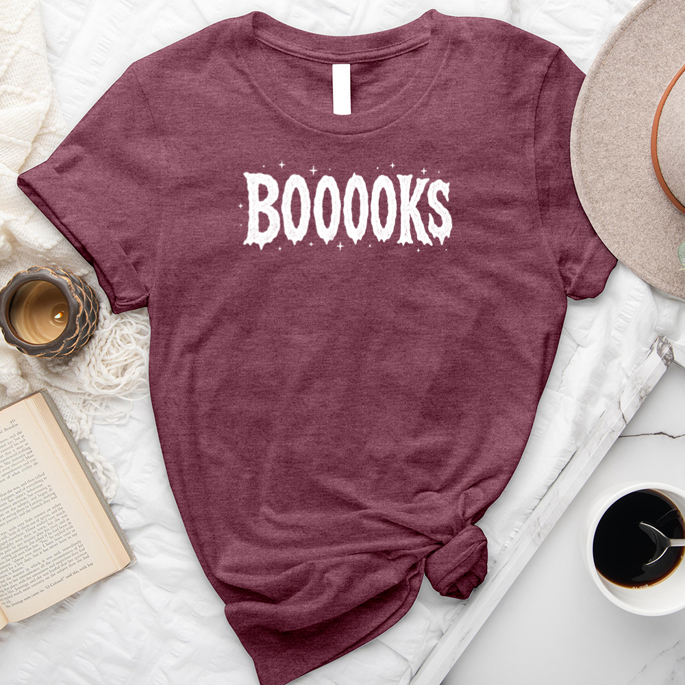 booooks spooky font unisex tee