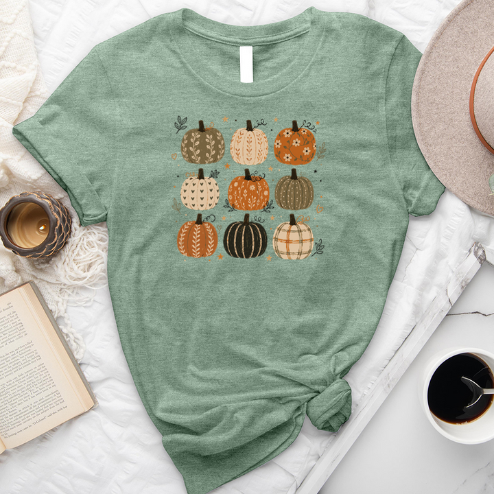 nine pattern pumpkins unisex tee