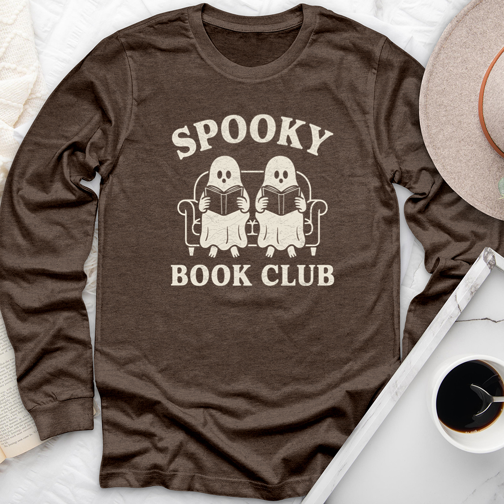spooky book club light long sleeve unisex tee