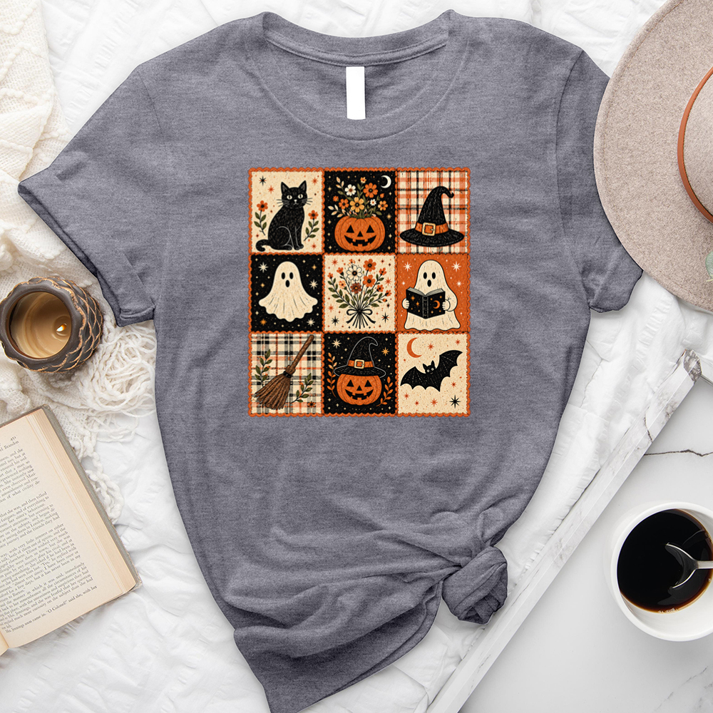 cozy fall grid unisex tee