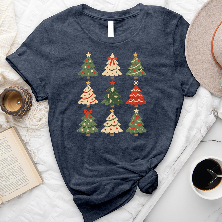 nine christmas trees unisex tee